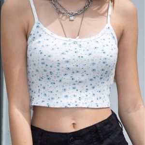 White floral brandy tank top